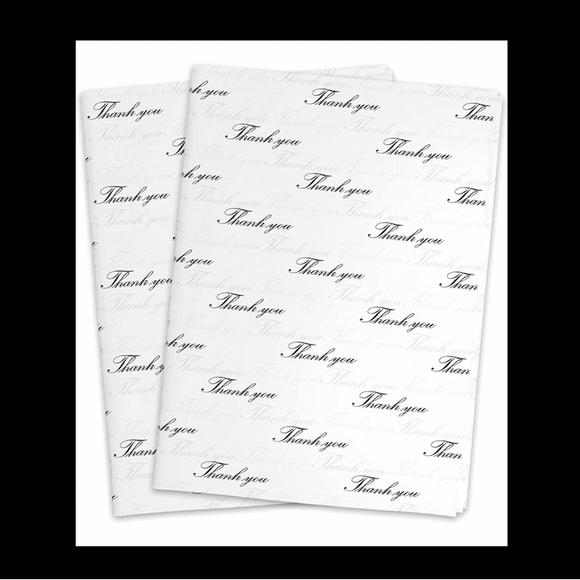 Office | New10 Sheets White With Black Thank You Tissue Paper 20 X 14